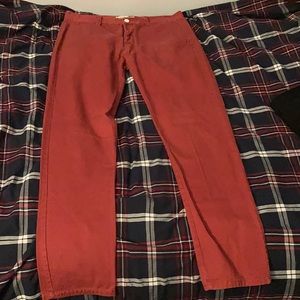 Skinny Chino Red Khaki Pants